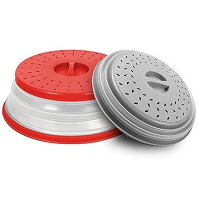 BPA Free Collapsible Microwave Cover for Food Microwave Splatter Cover Food  Strainer Dishwasher Safe 10.5 Inch 2 Pack