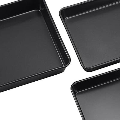 CAMOFOXIN Nonstick Roasting Pan, Deep Baking Pan Set, Large Cake Pan Sets  for Oven, 3-Piece Brownie Pan （Black） - Yahoo Shopping