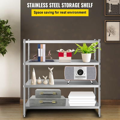 BENTISM Stainless Steel Shelving Adjustable Storage Shelf 5-Tier Storage  Rack 