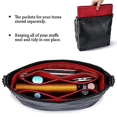 Vercord Felt Purse Organizer Insert Onthego 35 Handbag Tote Bag Organizer  Bag in Bag with Removable Zipper