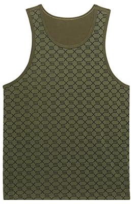 Savage X, Men's Flocked Monogram Tank, Deep Forest Green, L