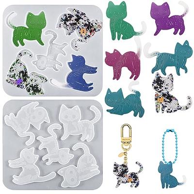 Voyyphixa 5PCS Cat Resin Molds Cat Skeleton Silicone Molds for