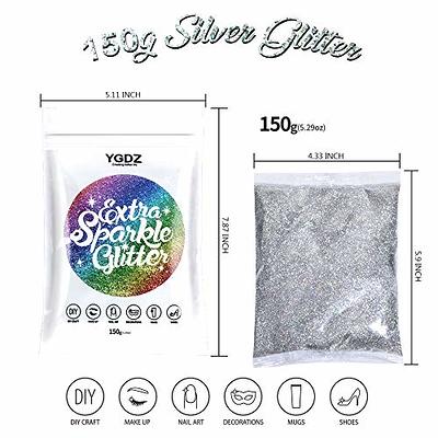 Silver Glitter, YGDZ 150g Extra Fine Holographic Silver Glitter for Nails  Body Face Eye Hair Festival Decoration Resin Crafts - Yahoo Shopping