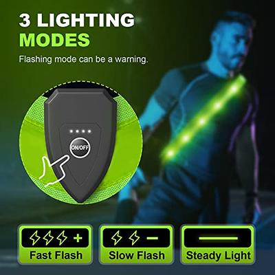 LED Reflective Belt Sash,Reflective Gear for Walking at Night Phone Holder  for Runners Rechargeable Safety Lights for Walkers,Night Running Gear High  Visibility Strap for Men and Women… (Bule) : : Sports 