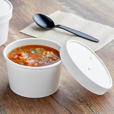 Choice 12 oz. Double Poly-Coated Paper Soup / Hot Food Cup with Vented  Paper Lid - 25/Pack