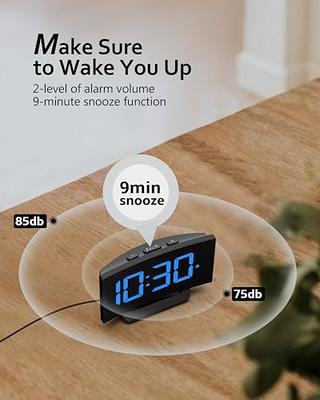 Digital Wall Clock,LED Large Digits Display,Dual Alarm Clock,Green