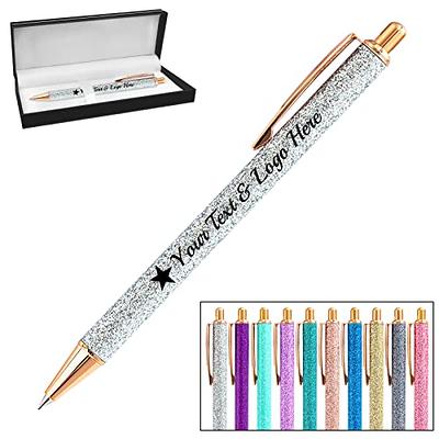  Hapelf Glitter Pens Personalized Custom Cute Pen Printed Name  Customized Ballpoint Pens with Metal Barrel Retractable Pretty Fancy Sparkly  Gifts for Women Girls Graduation Black Ink : Office Products