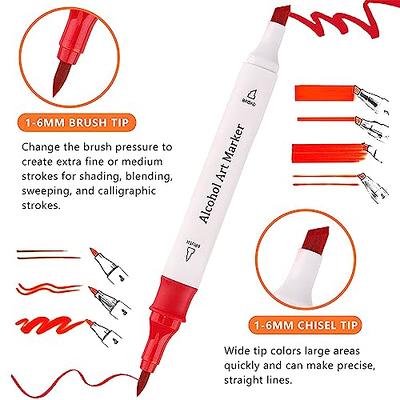 RESTLY Premium Quality 120 Alcohol Markers Brush Tip for Drawing