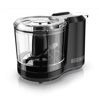 OVENTE 1.5-Cup Single Speed Black Mini Food Processor Chopping