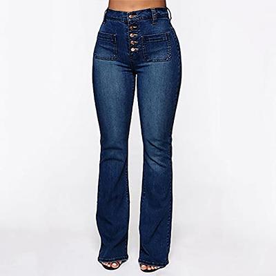 Women Jeans High Waisted Trendy Stretch Boyfriend Baggy Jeans Straight Wide  Leg Casual Denim Pants Teen Girls Trousers