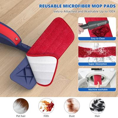 Wet Dust Mops for Hardwood Floor Cleaning - MEXERRIS Microfiber Spray Mops  with 4X Reusable Washable Pads 2X Bottles Wood Floor Mops with Spray Home