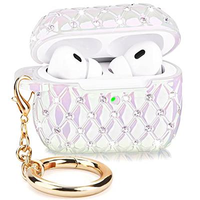 Bling AirPods 2nd Generation Case, VISOOM Cute Airpod Case 1st Generation with Keychain for Apple Airpod Case Cute Glitter Air Pod Case iPod Case