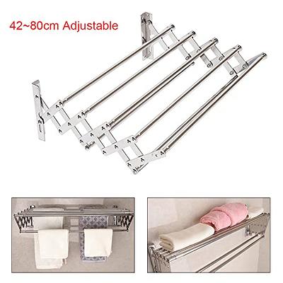 ERYRON Clothing Drying Rack Wall Mounted - Collapsible Retractable Laundry Drying  Rack Stainless Steel Foldable Clothes Hanger Metal Towel Rack Space Saver  (White 31 Small) - Yahoo Shopping