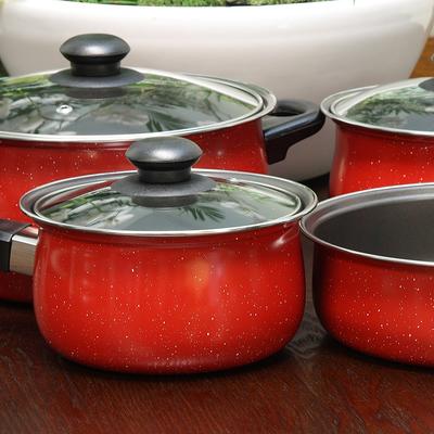 Gibson Home Hestonville 7 Piece Aluminum Nonstick Cookware Set in Grey with  Bakelite Handles in the Cooking Pots department at