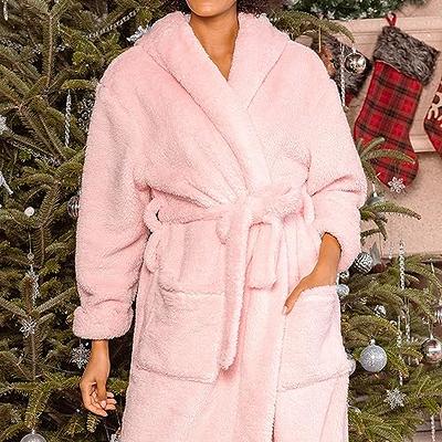 Buy Alexander Del Rossa Women Fleece Hooded Bathrobe Plush Long