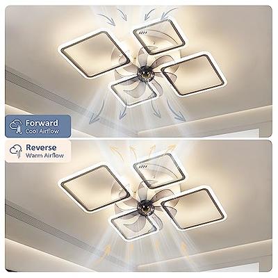 KINGTORO Ceiling Fans with Lights-360° Oscillating Low Profile