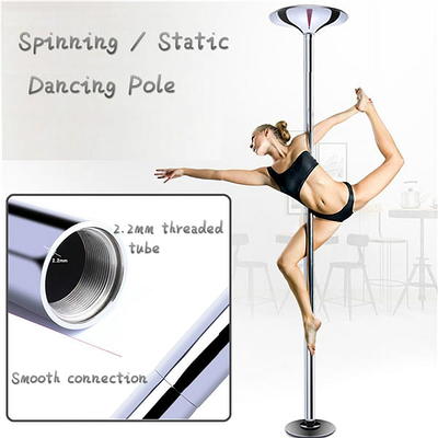 PRIOR FITNESS 45mm Removable Dance Pole Set Spinning Pole Dance Portable  Static Fitness Dancing Pole Kit for Home Exercise Club Party Pub Gym