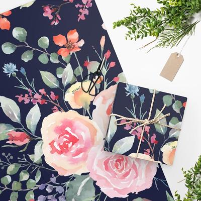 Floral Forest Stone Wrapping Paper