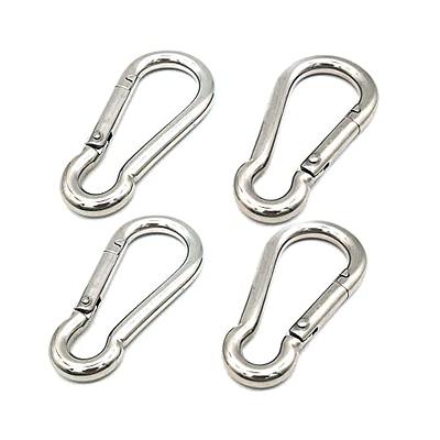 AUTMATCH Carabiner Clips, 3 Stainless Steel Spring Snap Hook