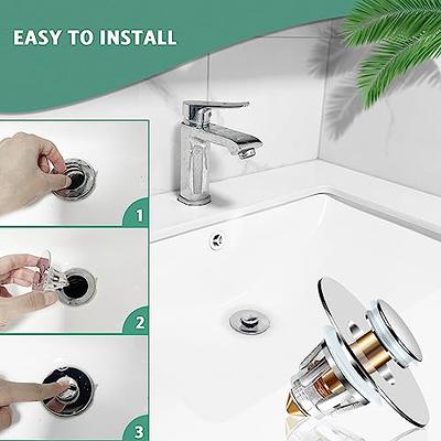 KES Bathroom Sink Drain with Strainer Basket Hair Catcher anti Clog Pop up  Drain