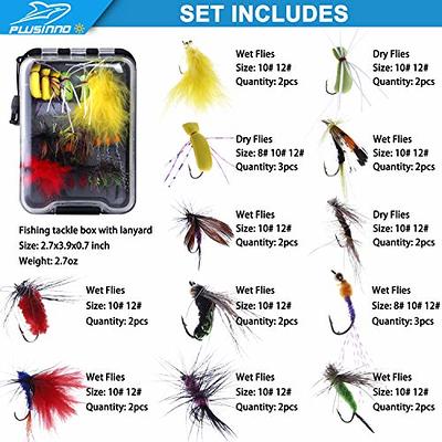 PLUSINNO Fly Fishing Flies Kit, 26/78Pcs Handmade Fly Fishing Gear with  Dry/Wet Flies, Streamers, Fly Assortment Trout Bass Fishing with Fly Box -  Yahoo Shopping