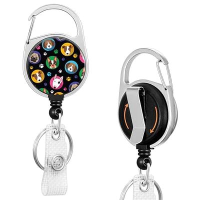 Hard Plastic 3 Card Badge Holder with Retractable Reel - Retracting ID  Lanyard Features Belt Clip & Carabiner - Rigid Vertical CAC Holder - Top  Load