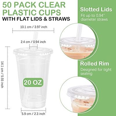 Comfy Package [50 Sets] 12 oz. Crystal Clear Plastic Cups With Strawless  Sip-Lids - Yahoo Shopping