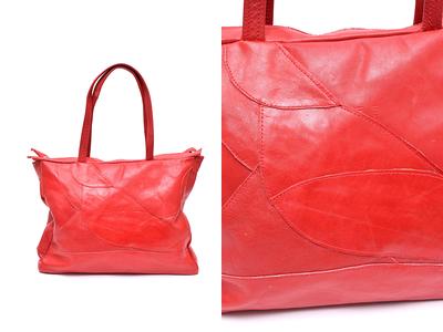 Vintage 90S Large Red Patchwork Double Strap Real Leather Shoulder Bag Handbag  Purse - Yahoo Shopping
