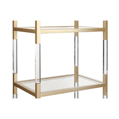 Fabulaxe Acrylic Gold Metal Modern 4 Shelf Etagere Bookcase With Glass  Shelves : Target