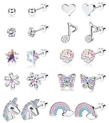 LOLIAS Hypoallergenic Screw back Earrings for Girls Women 316L Surgical  Steel CZ ScrewBack Earring 8 Pairs Colorful Heart Butterfly Flower  Sensitive Tiny Stud Earrings Set - Yahoo Shopping