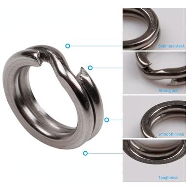 PULABO Stainless Steel Split Ring Diameter 5mm Heavy Duty Fishing