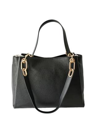 Michael Kors Reed Large Vanilla Black Satchel Shoulder Handbag Belted Purse  Bag | eBay