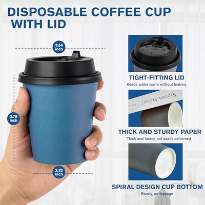 Blue Paper Cups Disposable Coffee Cups For Hot Drinks With Lids CHEAP Party  Cups