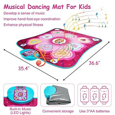  Dance Mat,Toys for 3 4 5 6 7+ Year Old Girls,Dance Mat for  Kids,Electronic Music Dance Pad Toy with LED Lights,5 Game Modes Princess  Dancing Mat,Birthday Xmas Gifts for Age 3-8