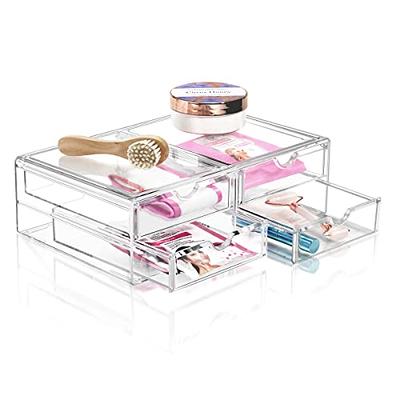 Syntus 3 Piece Set Stackable Makeup Organizers, 4.4'' Tall Acrylic