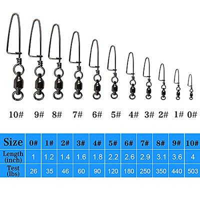 AMYSPORTS High Strength Fishing Snap Swivels Ball Bearing Swivels Stainless  Fishing Swivels Saltwater Corrosion Resistance Barrel Swivel for