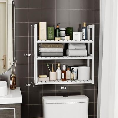 Galood Bathroom Storage Shelves Organizer Adjustable 3 Tiers, Over The Toilet  Storage Floating Shelves for Wall Mounted with Hanging Rod (White) - Yahoo  Shopping