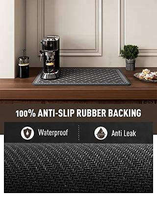 AMOAMI-Coffee Mat Hide Stain Rubber Backed Absorbent Dish Drying Mat for  Kitchen Counter-Coffee Bar Accessories Fit Under Coffee Maker Coffee  Machine