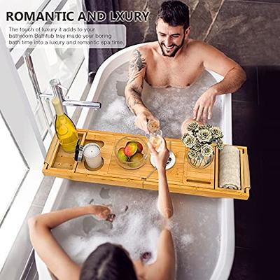 Bathtub Tray Bath Tub Tray - Expandable Bathtub Caddy with Reading