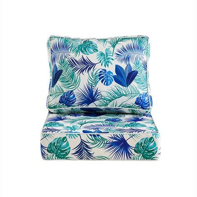 ARTPLAN Outdoor Cushion Thick Deep Seat Pillow Back For Wicker Chair, 24 in.  x 24 in. x 6 in., Square Floral in Blue White - Yahoo Shopping