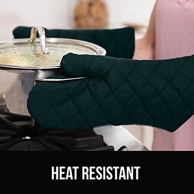 Zulay Kitchen Non Slip Grip Oven Mitts Heat Resistant - Long