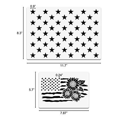 American Flag 50 Stars Stencil Template,Large Plastic Stencil  Template,Reusable Star Stencil Template for Painting on