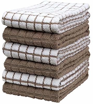 Chardin home Ecofriendly Upcycled Farmhouse Woven Kitchen Towels Set, Black  & White, 18x28 Inch Dish Cloths Set of 6