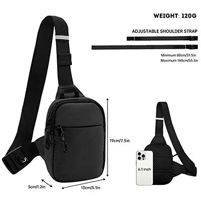 Long Keeper Mini Sling Bag - Men Women Small Waterproof Crossbody Bag  Casual Phone Chest Bag for Travelling Hiking