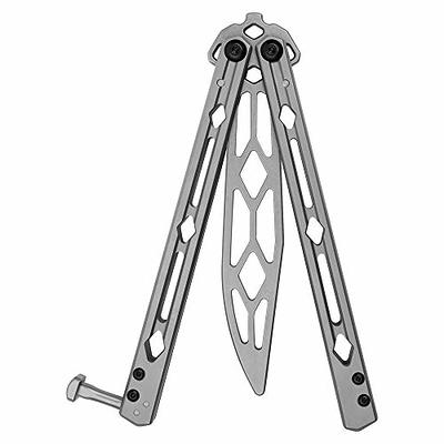 LoyGkgas New Camping Metal Folding Balisong Trainer Comb Butterfly Knife  Safety Trainer 