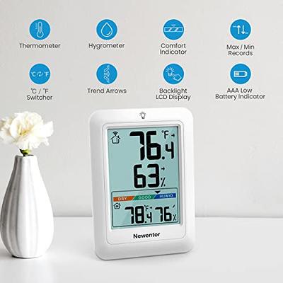 Newentor Indoor Outdoor Thermometer Wireless, Remote Temperature Monitor  Hygrometer, Outside Inside Thermometers with Comfort Indicator, 4 Inch  Screen