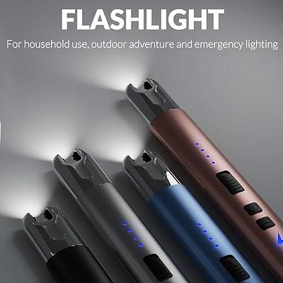 Bswalf Lighter Candle Lighter, Electric Lighter USB Rechargeable Lighters  Have Triple Safety and LED Battery Display, Windproof Flameless Plasma Arc