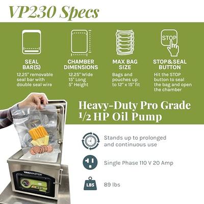 VacMaster VP230 Commercial Chamber Vacuum Sealer for Sous Vide, Liquids,  Powders, and Food Storage, 110V, Heavy Duty 1/2 HP Rotary Oil Pump, Industrial  Grade Vacuum Packaging Machine with 12.25” seal bar - Yahoo Shopping