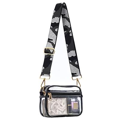  KKXIU Clear Crossbody Bag for Women Stadium Approved Vegan  Leather Concert Shoulder Sports See-Through Purse (Black) : Sports &  Outdoors