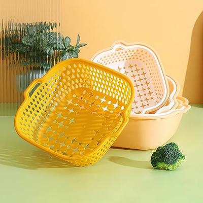 Colander Basket, Double Layer Drain Basket, Plastic Strainer